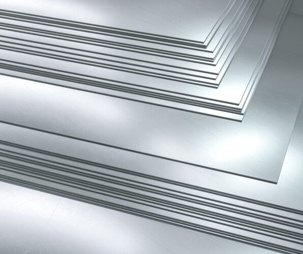 stacked metal sheets. metallurgical industry. 3d render.
